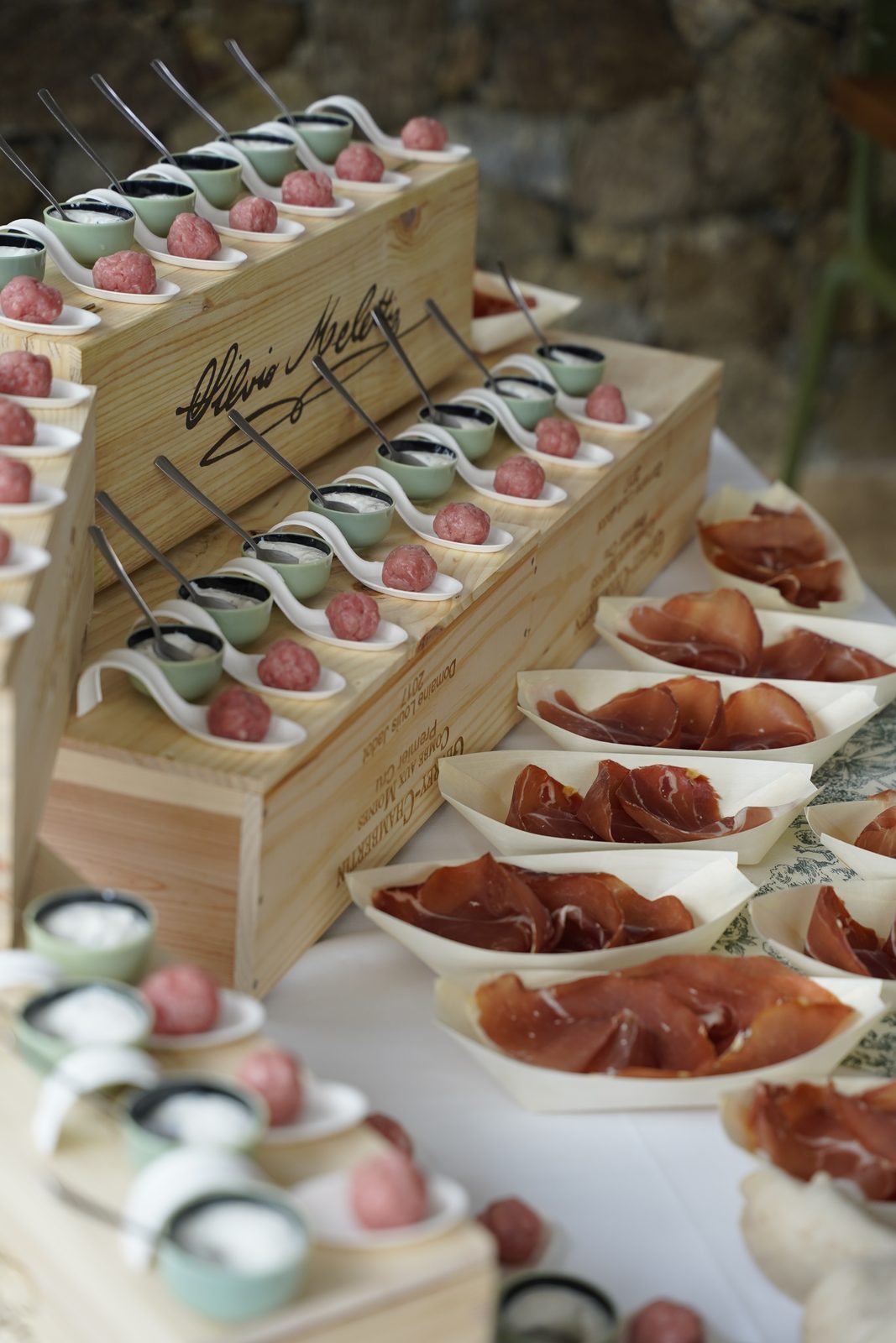 Cornets de charcuterie & bouchées — Chez Bastianin