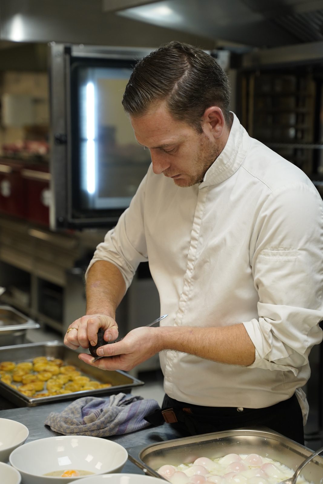 Le chef Kevin Soria, au dressage — Chez Bastianin
